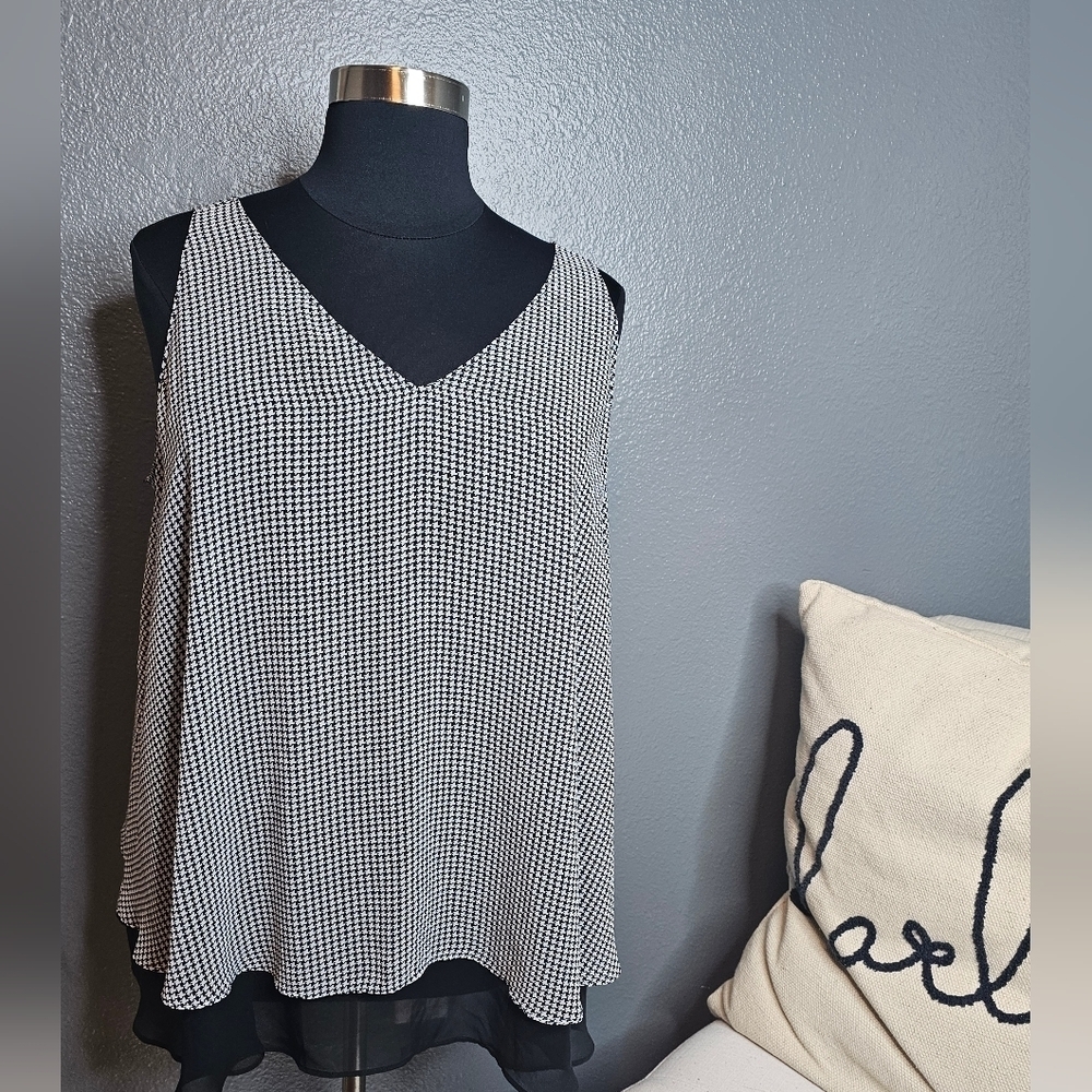 Lane Bryant Black and White Checkered Blouse size 24